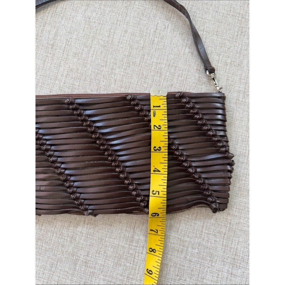 Vintage Y2K Woven Leather Shoulder Bag BCBG MaxAzria Clutch Minimalist braided - Picture 10 of 13